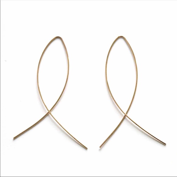 $15 SALE🌟thin open twist hoop earrings minimalist - Picture 2 of 3